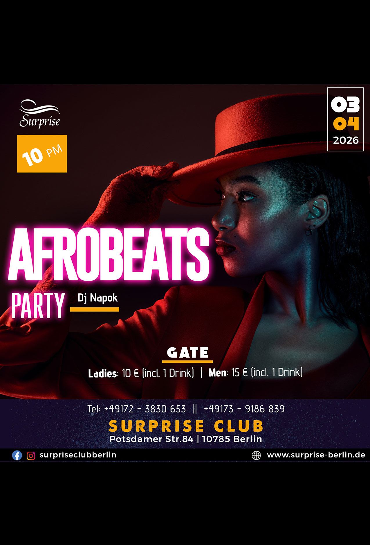 Party berlin, Hip Hop, RnB, Afrobeat, Dancehall Party in Surprise Club and Disco - free entry for ladies