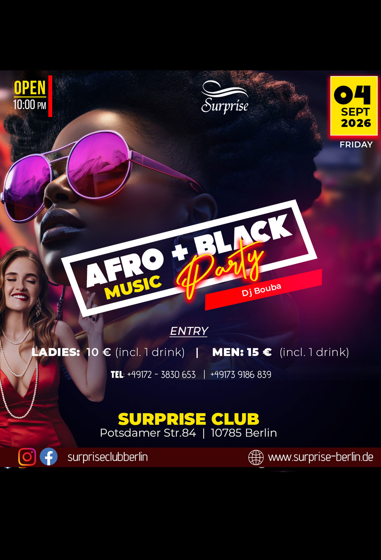 Party berlin, Hip Hop, RnB, Afrobeat, Dancehall Party in Surprise Club and Disco Berlin