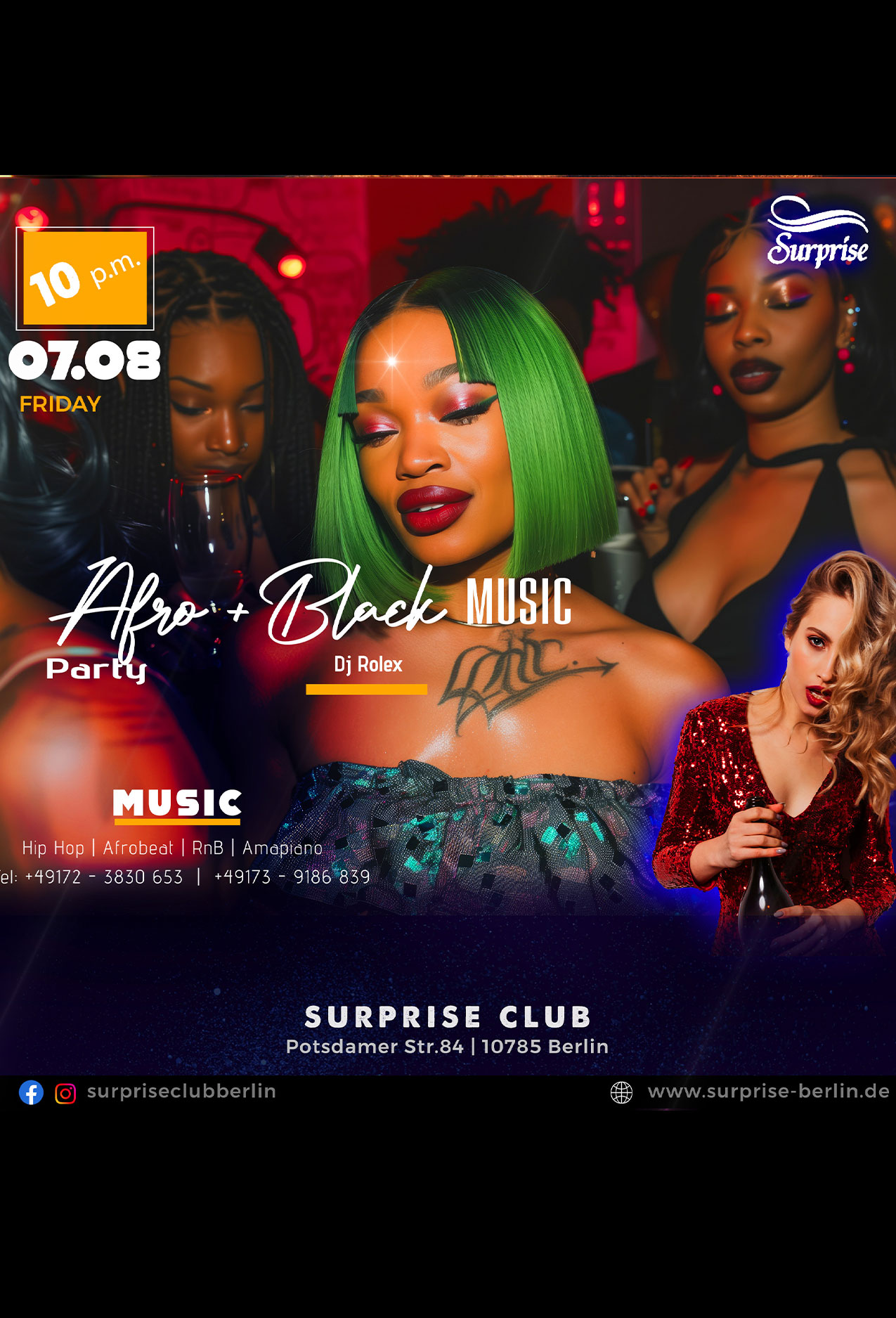 Party berlin, Hip Hop, RnB, Afrobeat, Dancehall Party in Surprise Club and Disco Berlin