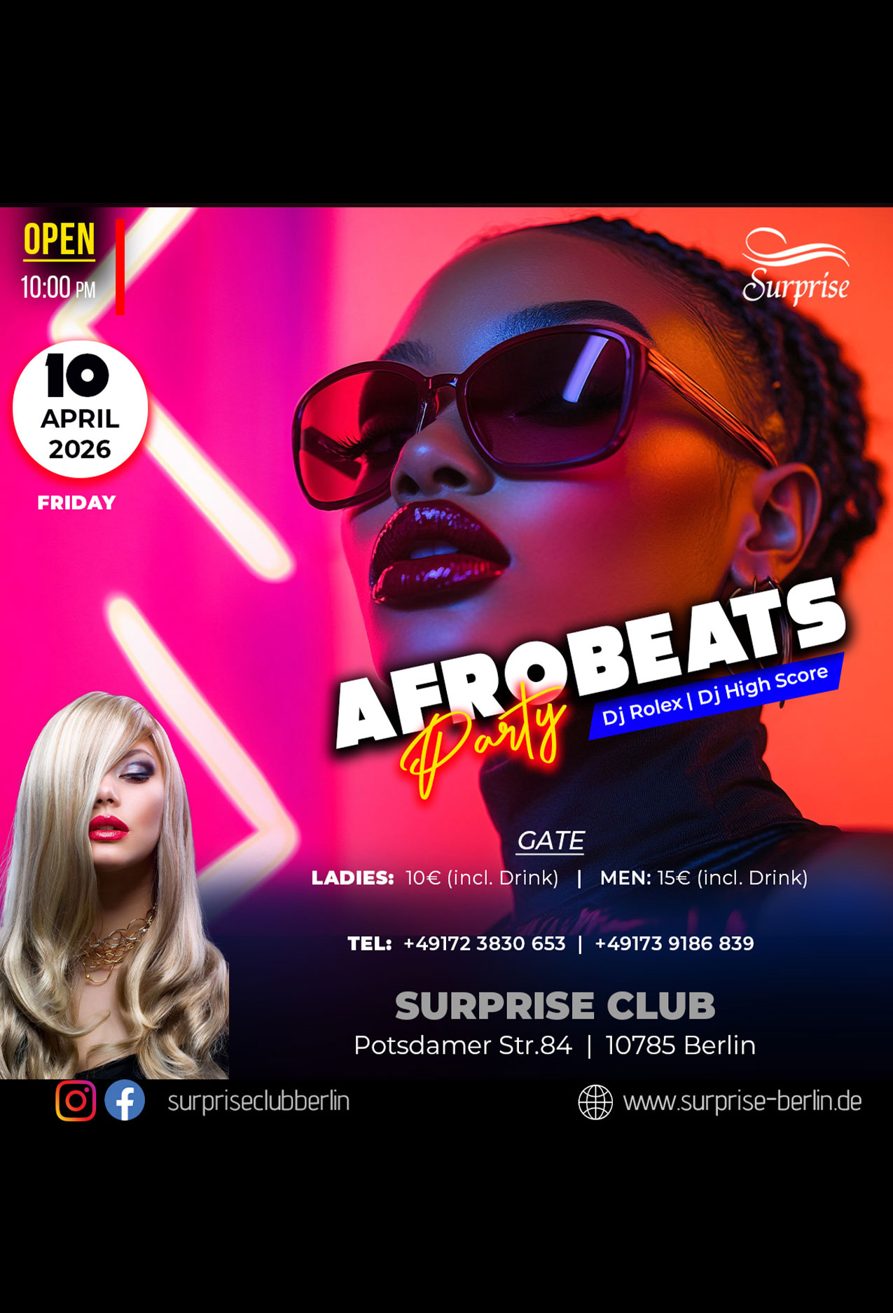 Party berlin, Hip Hop, RnB, Afrobeat, Dancehall Party in Surprise Club and Disco - free entry for ladies