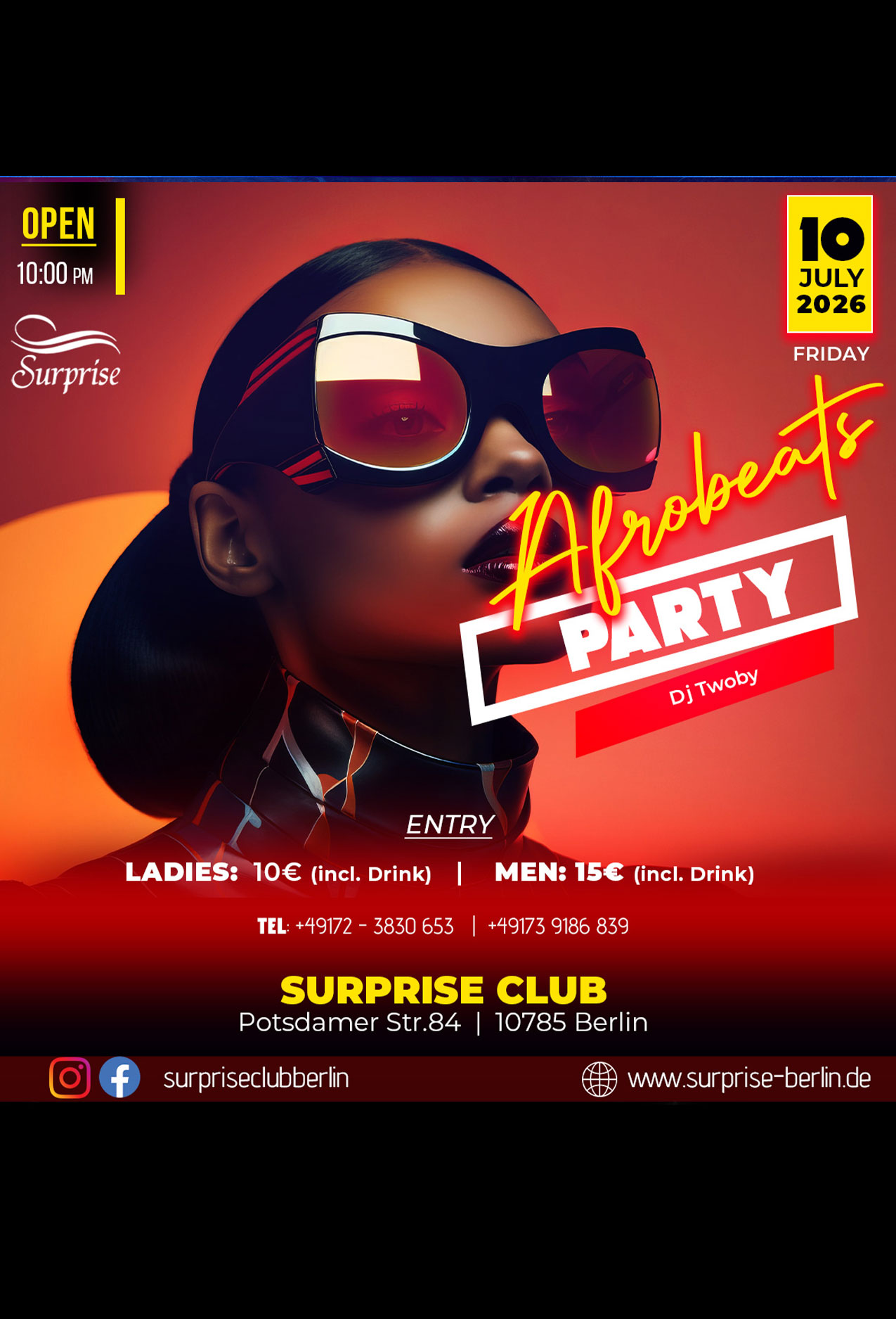 Party berlin, Hip Hop, RnB, Afrobeat, Dancehall Party in Surprise Club and Disco - free entry for ladies