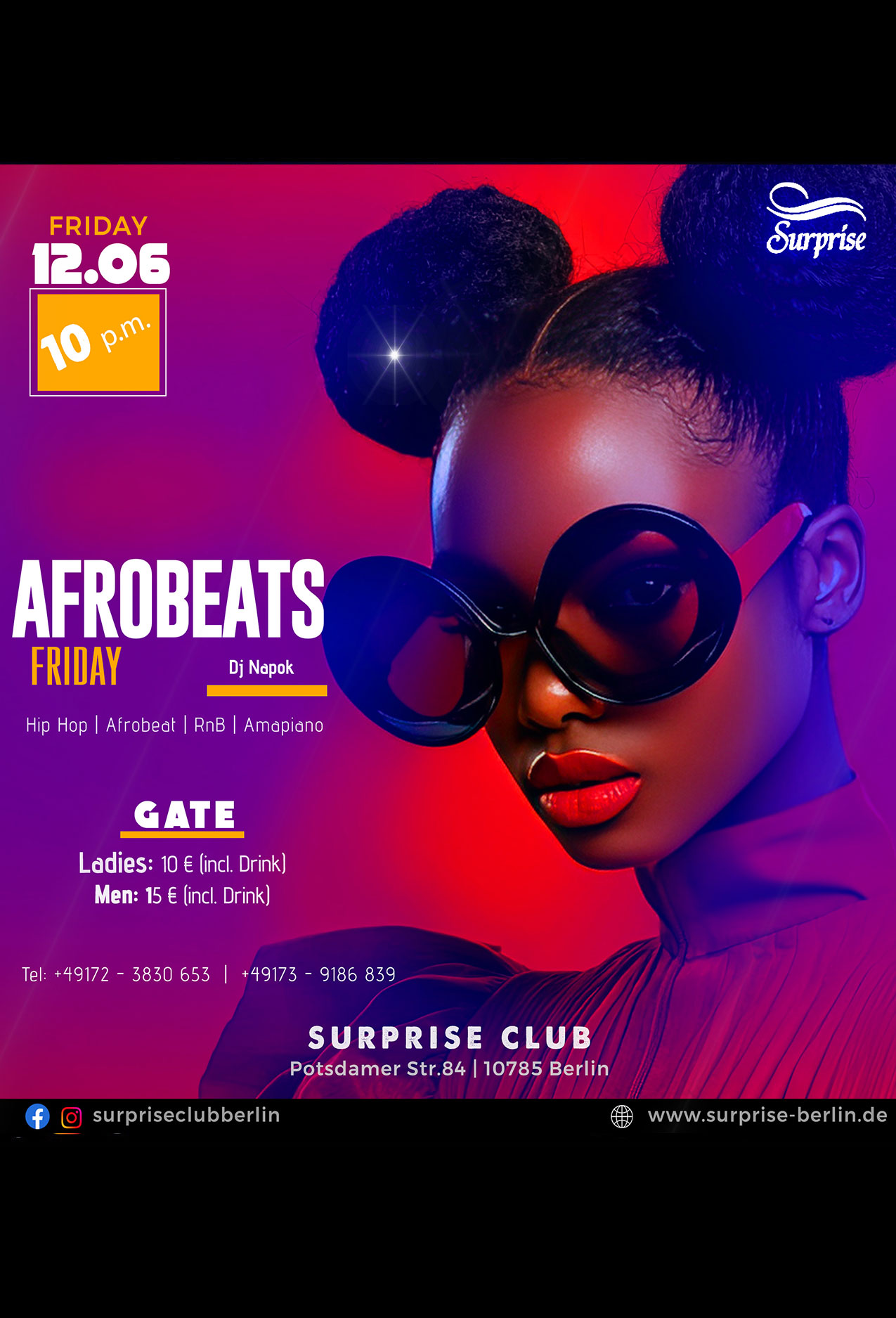 saturday disco party in Berlin, Black music party in Surprise night club Berlin, night life Berlin