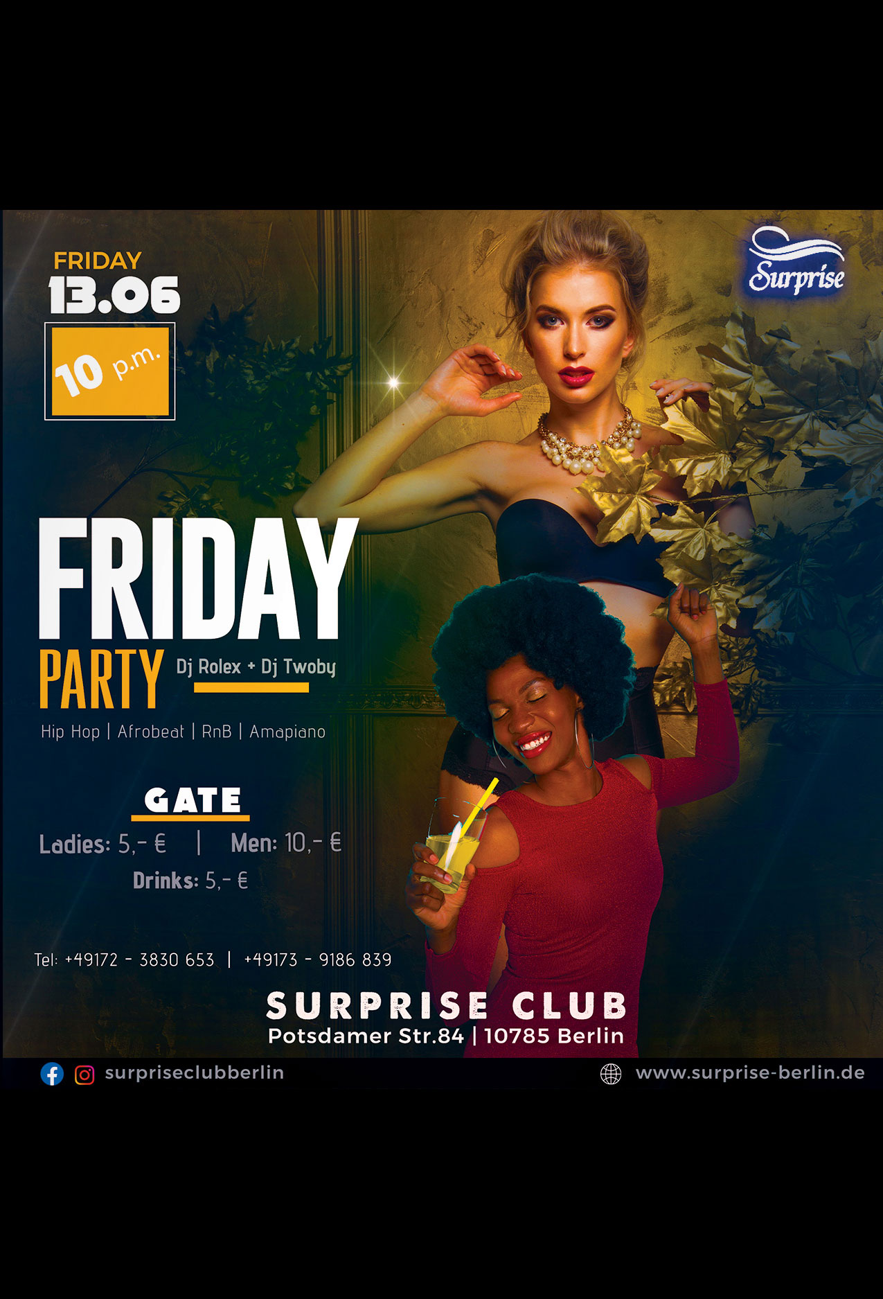 Party berlin, Hip Hop, RnB, Afrobeat, Dancehall Party in Surprise Club and Disco - free entry for ladies