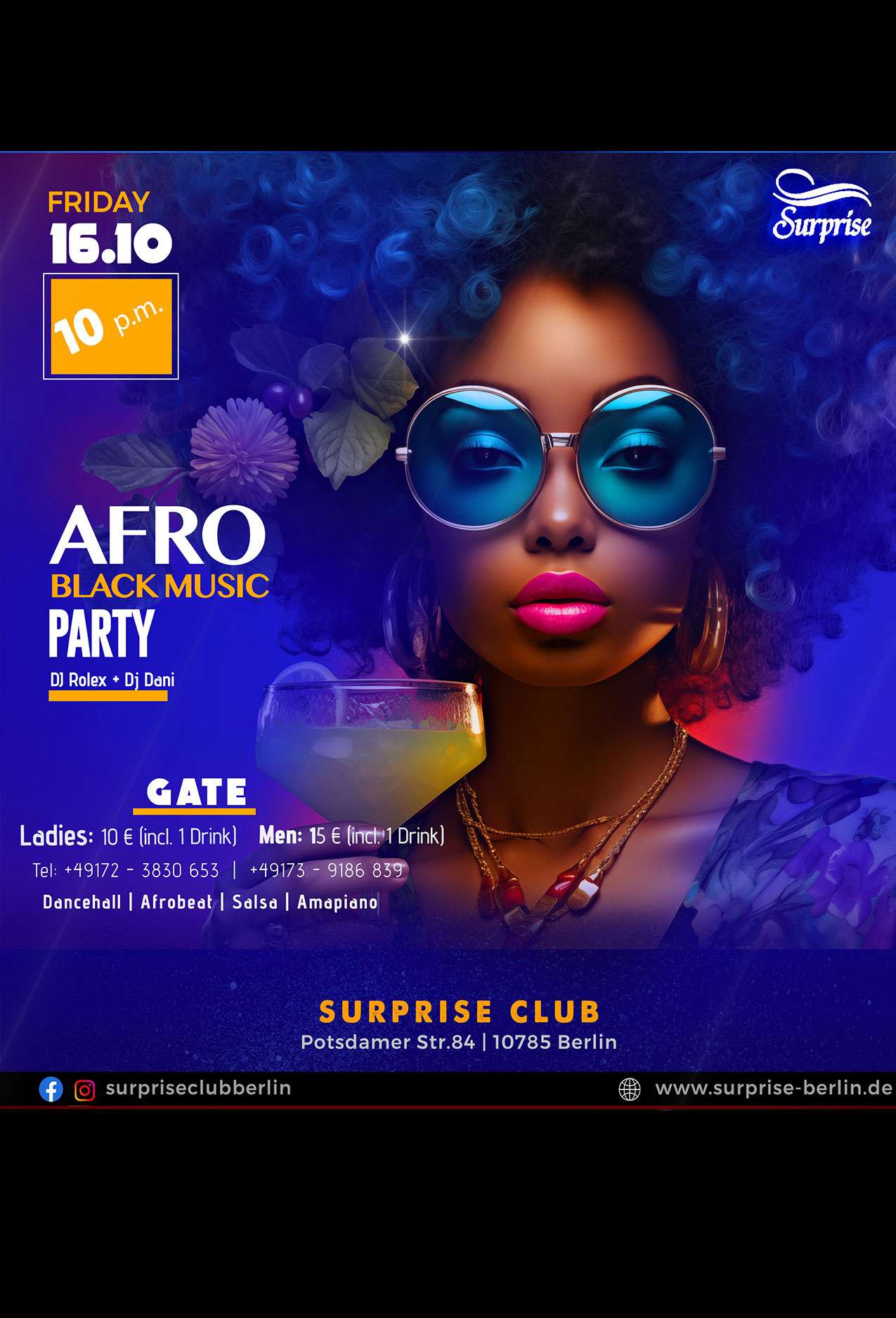 Party berlin, Hip Hop, RnB, Afrobeat, Dancehall Party in Surprise Club and Disco Berlin