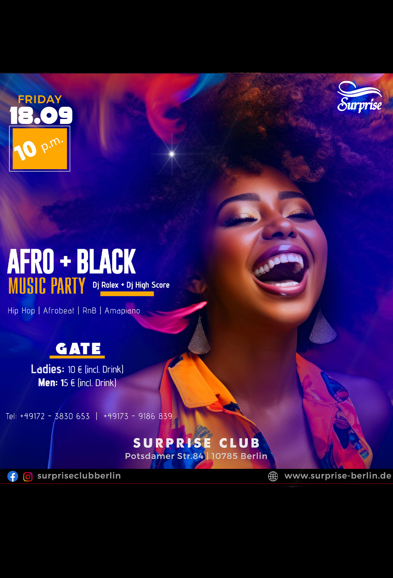 Party berlin, Hip Hop, RnB, Afrobeat, Dancehall Party in Surprise Club and Disco Berlin