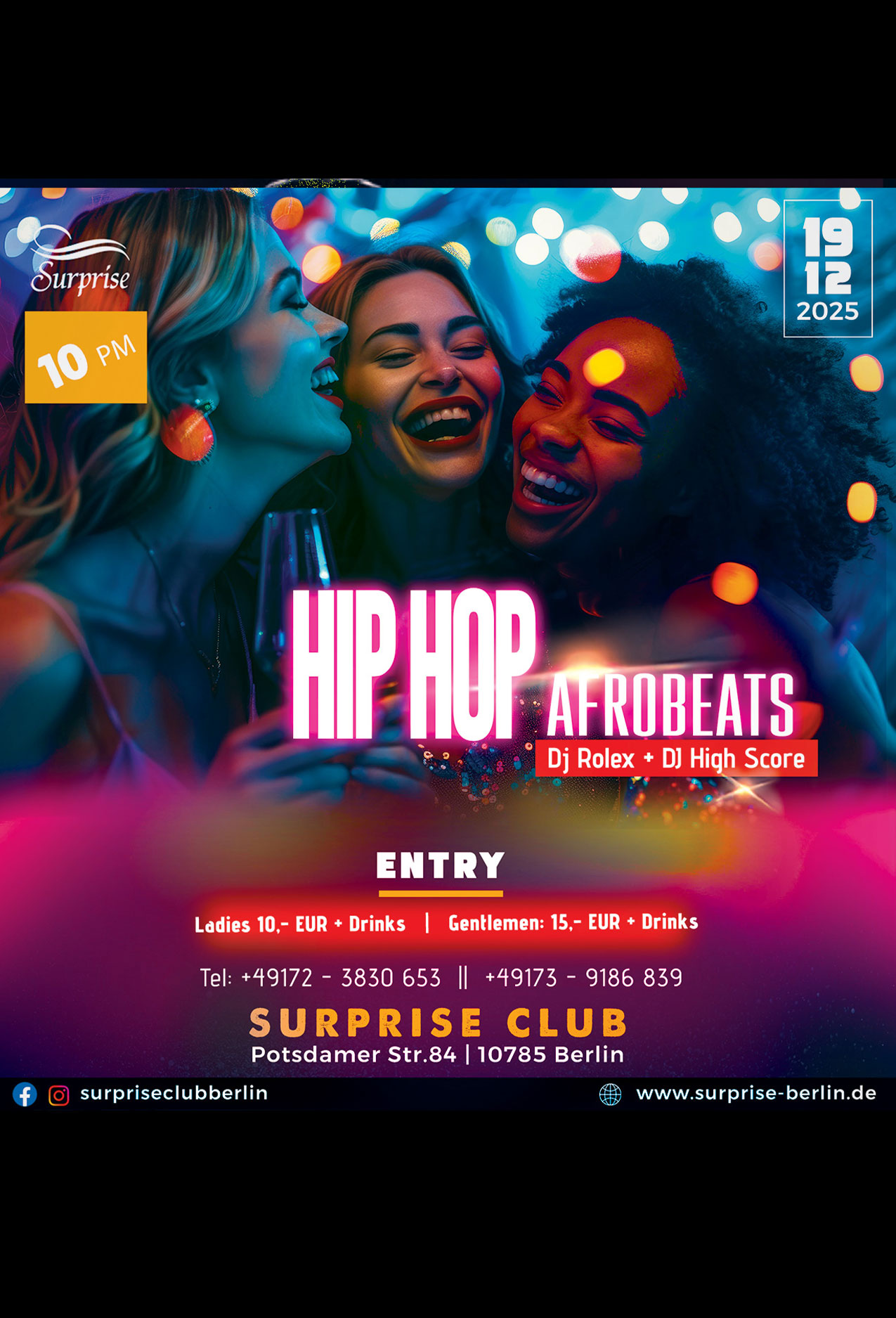 Party berlin, Hip Hop, RnB, Afrobeat, Dancehall Party in Surprise Club and Disco - free entry for ladies