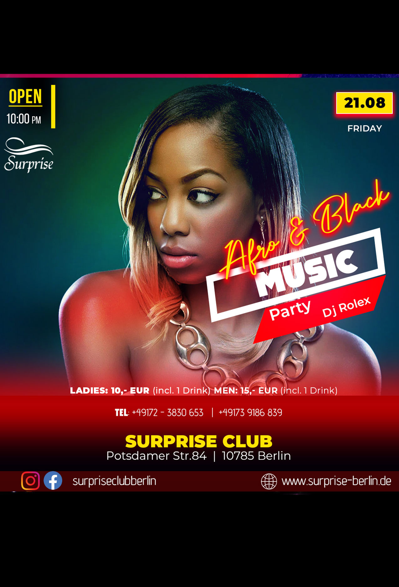 Party berlin, Hip Hop, RnB, Afrobeat, Dancehall Party in Surprise Club and Disco Berlin