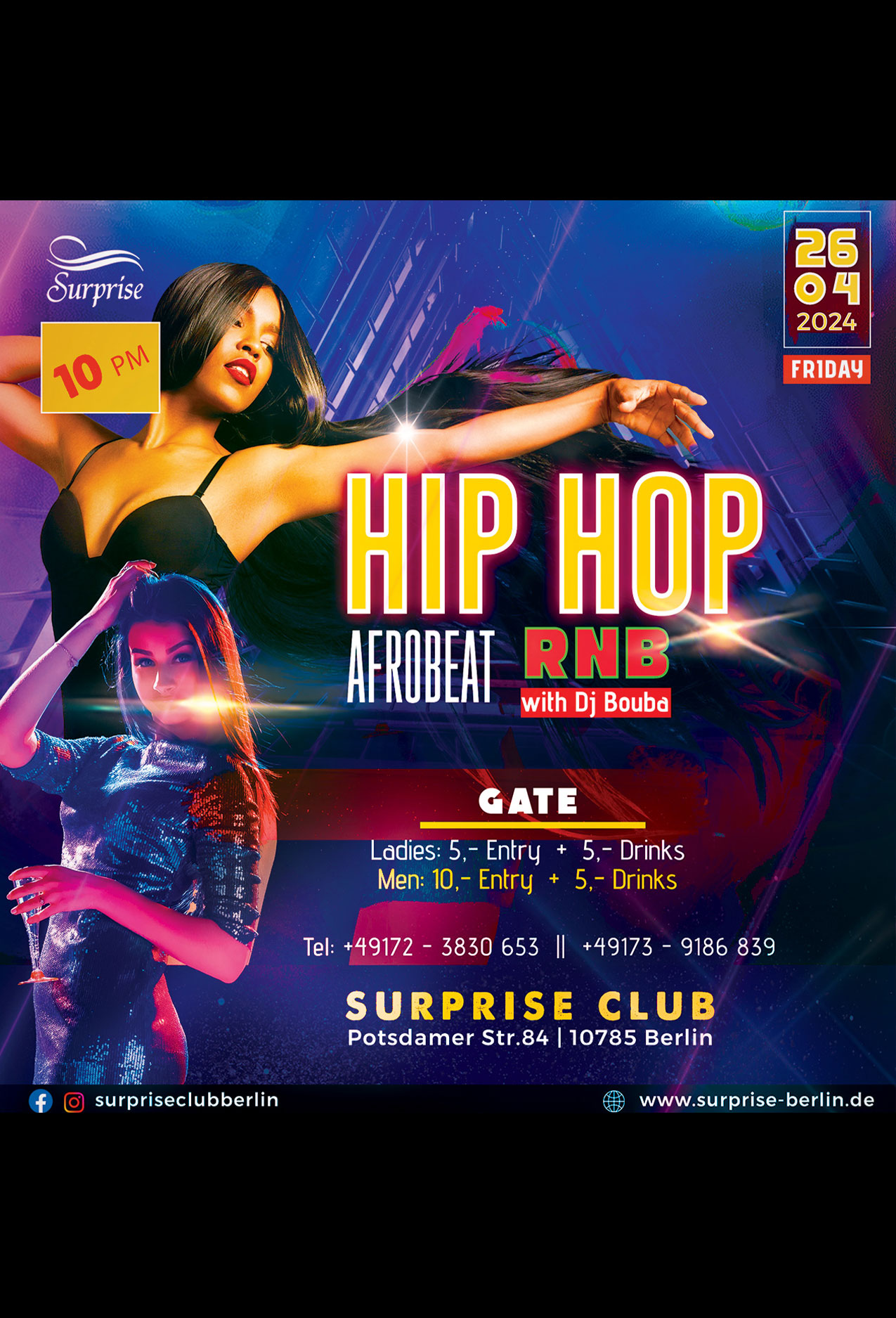 Hip Hop, Afrobeat, RnB party Event in Surprise Club and Disco Berlin