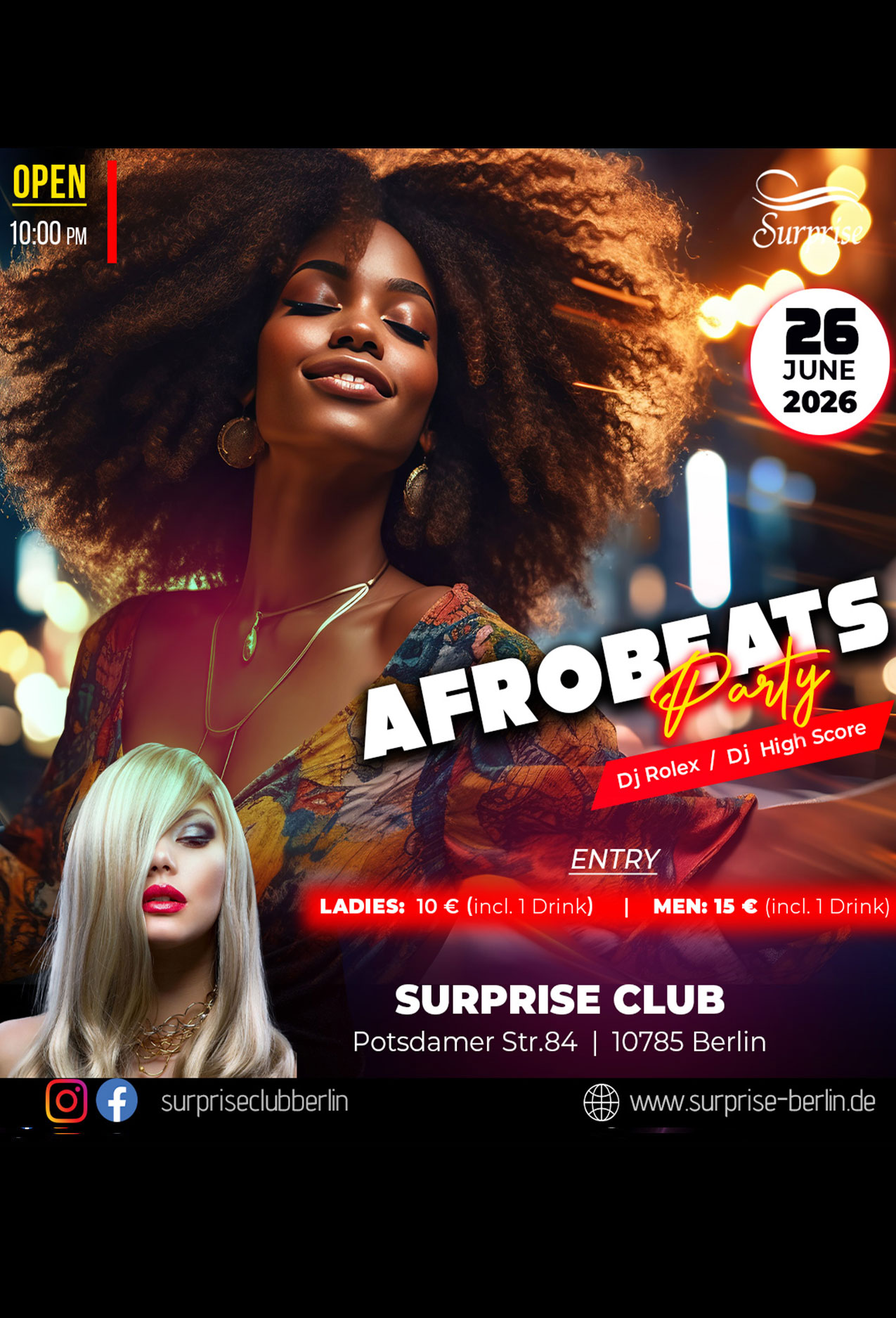 Party berlin, Hip Hop, RnB, Afrobeat, Dancehall Party in Surprise Club and Disco - free entry for ladies