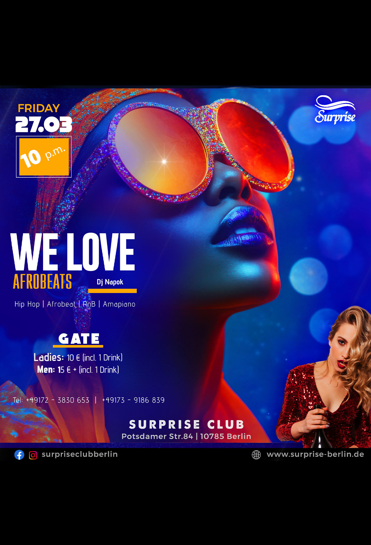 Party berlin, Hip Hop, RnB, Afrobeat, Dancehall Party in Surprise Club and Disco - free entry for ladies