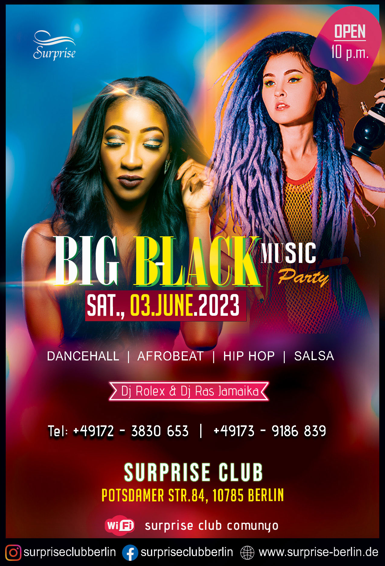 Black music party in Surprise night club Berlin, night life Berlin